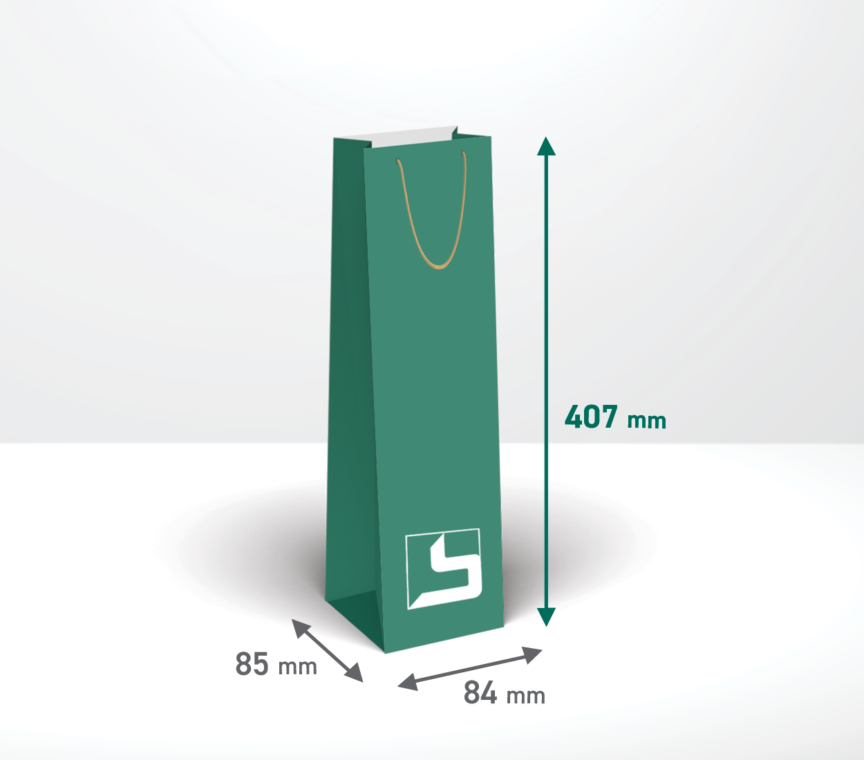 Darilna vrečka za steklenico: 84x84x407 mm (4.093-4)